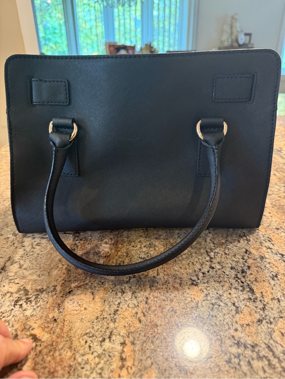 MICHAEL Michael Kors Black Saffiano Leather Satchel with Gold Hardware - Picture 5 of 6